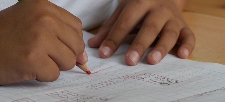 child doing his homework