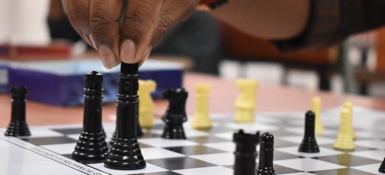 Picture of a person who is playing chess